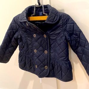 Baby Gap Navy Blue quilted Coat size 3T